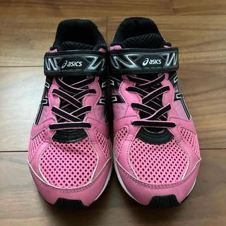 アシックス(asics)のasics スニーカー 21.0 黒×ピンク系  アシックス シューズ(スニーカー)