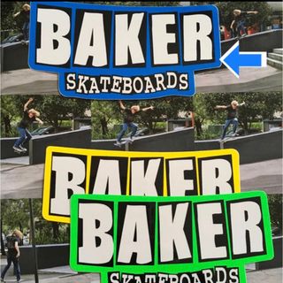 BAKER - BAKERベーカーUS限定SK8型抜きロゴカラーバナーステッカーblue