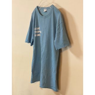 ザラキッズ(ZARA KIDS)の164 ZARAkidsザラキッズ カットオフ半袖プリントTシャツ 水色サックス(Tシャツ/カットソー)