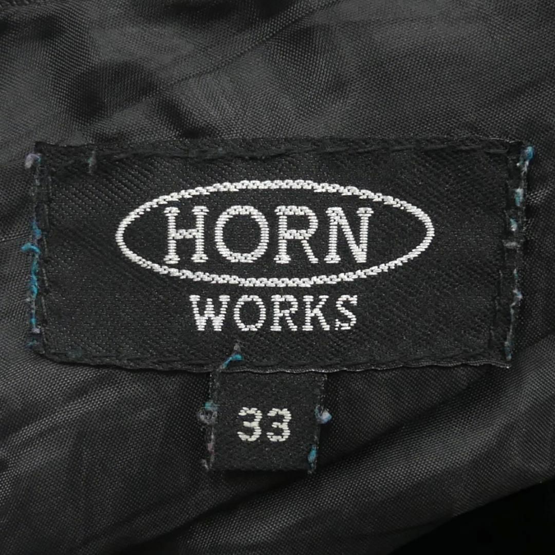 HORNWORKS表記SIZEレザーパンツ バイク 本革 ホーンワークス メンズ W33 黒 TN1606