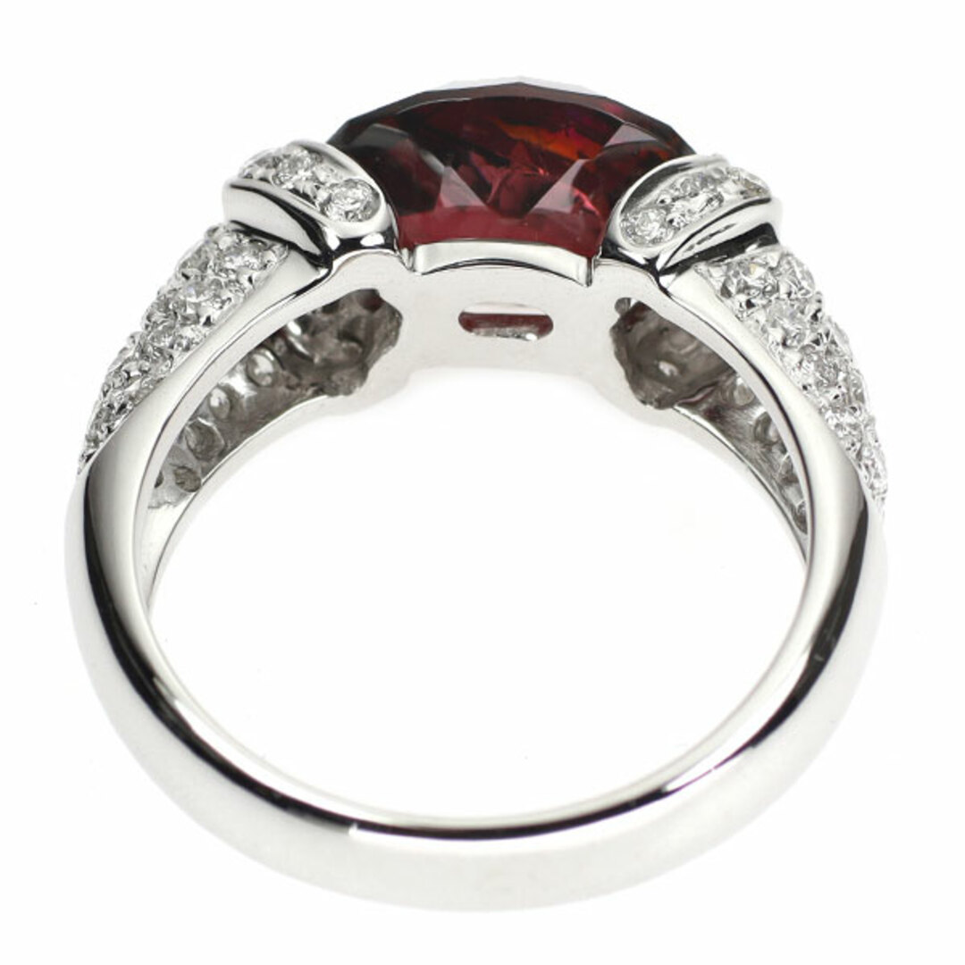 K18WG ガーネット ダイヤモンド リング - リング(指輪)