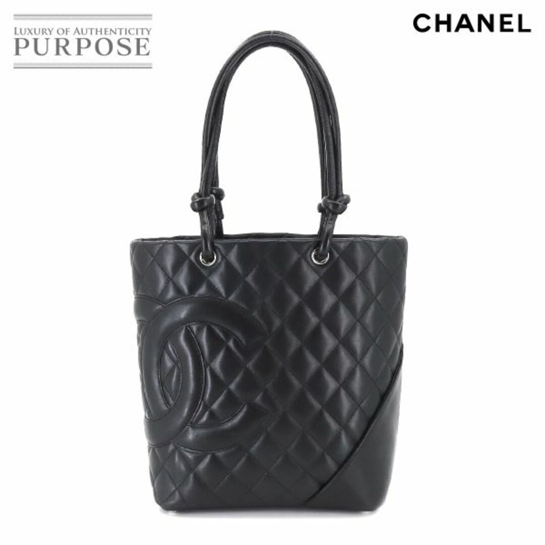 シャネル CHANEL カンボンライン ミディアム トート バッグ レザー ブラック A25167 シルバー 金具 VLP 90204325