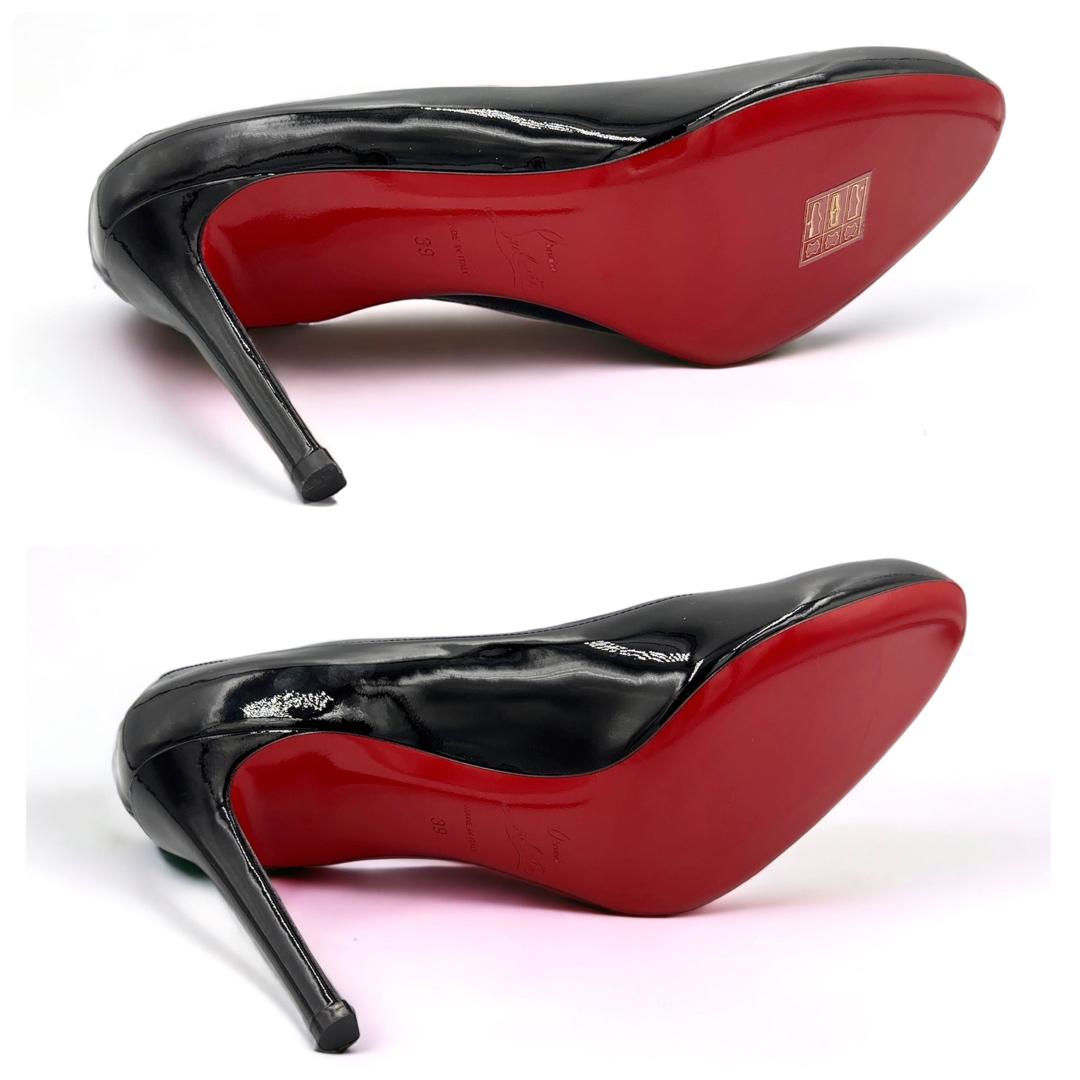 Christian Louboutin(クリスチャンルブタン)の未使用 クリスチャンルブタン ラウンドトゥ ハイヒール エナメルレザー レディースの靴/シューズ(ハイヒール/パンプス)の商品写真