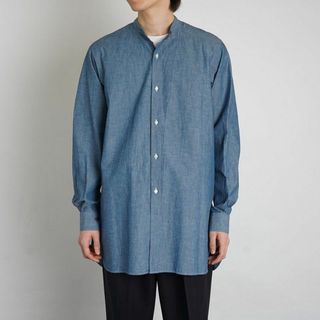 10月28日取消 Heugn Chambray Rob バンドカラー シャツ - シャツ