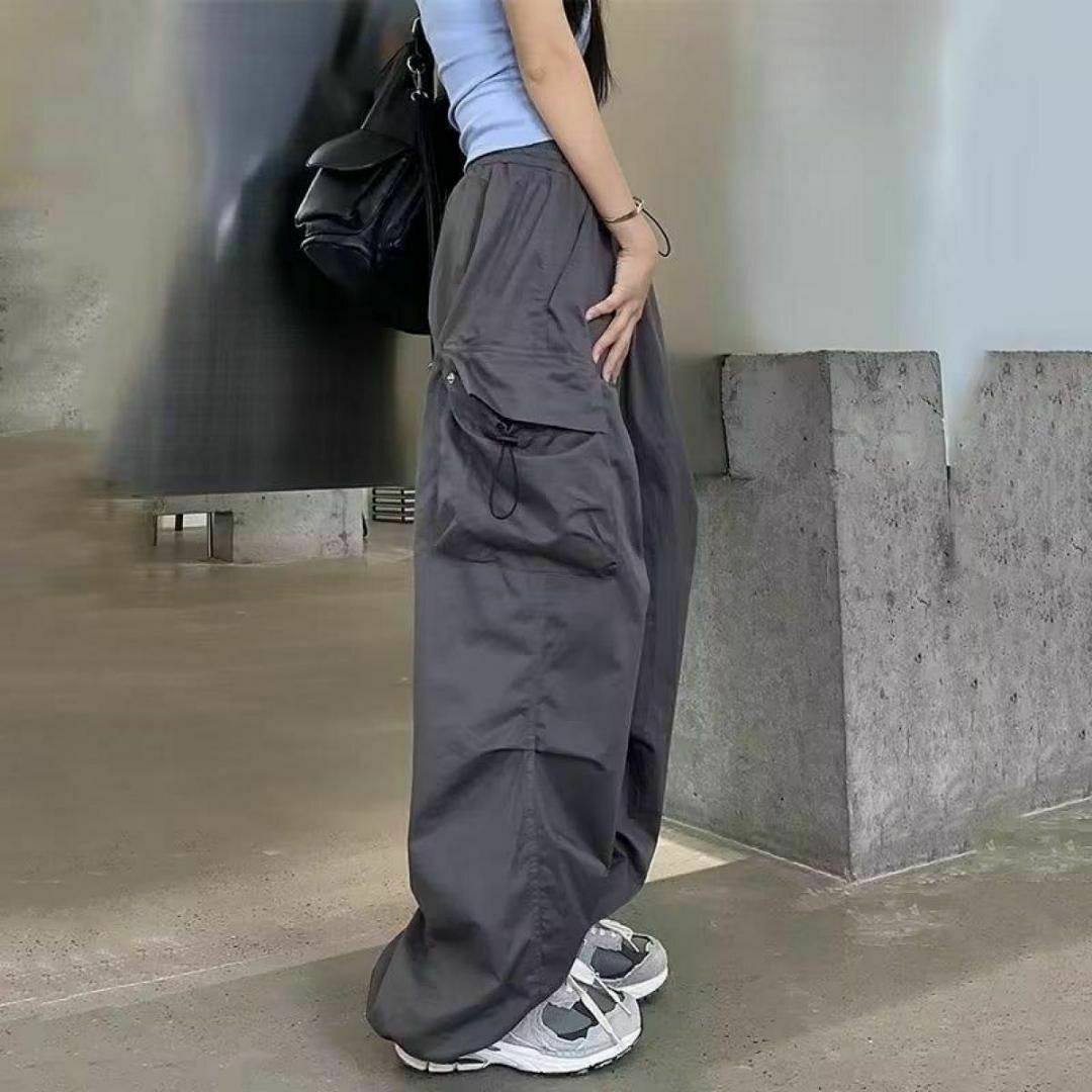 2XL グレー カーゴパンツ ワイドパンツ ダンス 韓国