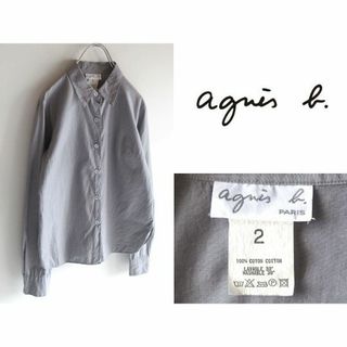 アニエスベー(agnes b.)の90s-00sビンテージ アニエスベー コットン シャツ ブラウス 2 グレー(シャツ/ブラウス(長袖/七分))