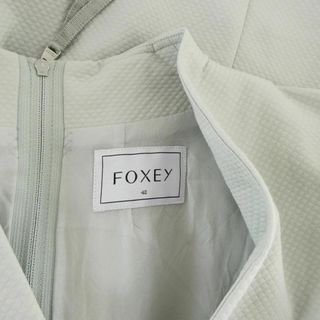 良品 綺麗 FOXEY フリル キャップスリーブ タイト 膝丈 ワンピース