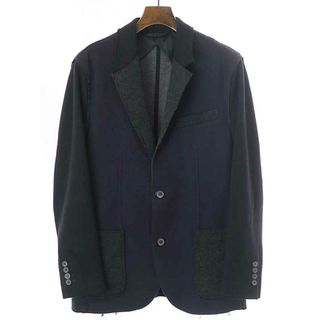 ランバン(LANVIN)のLANVIN ランバン 16AW 素材切替 カットオフ2Bジャケット ミックスカラー 44(テーラードジャケット)