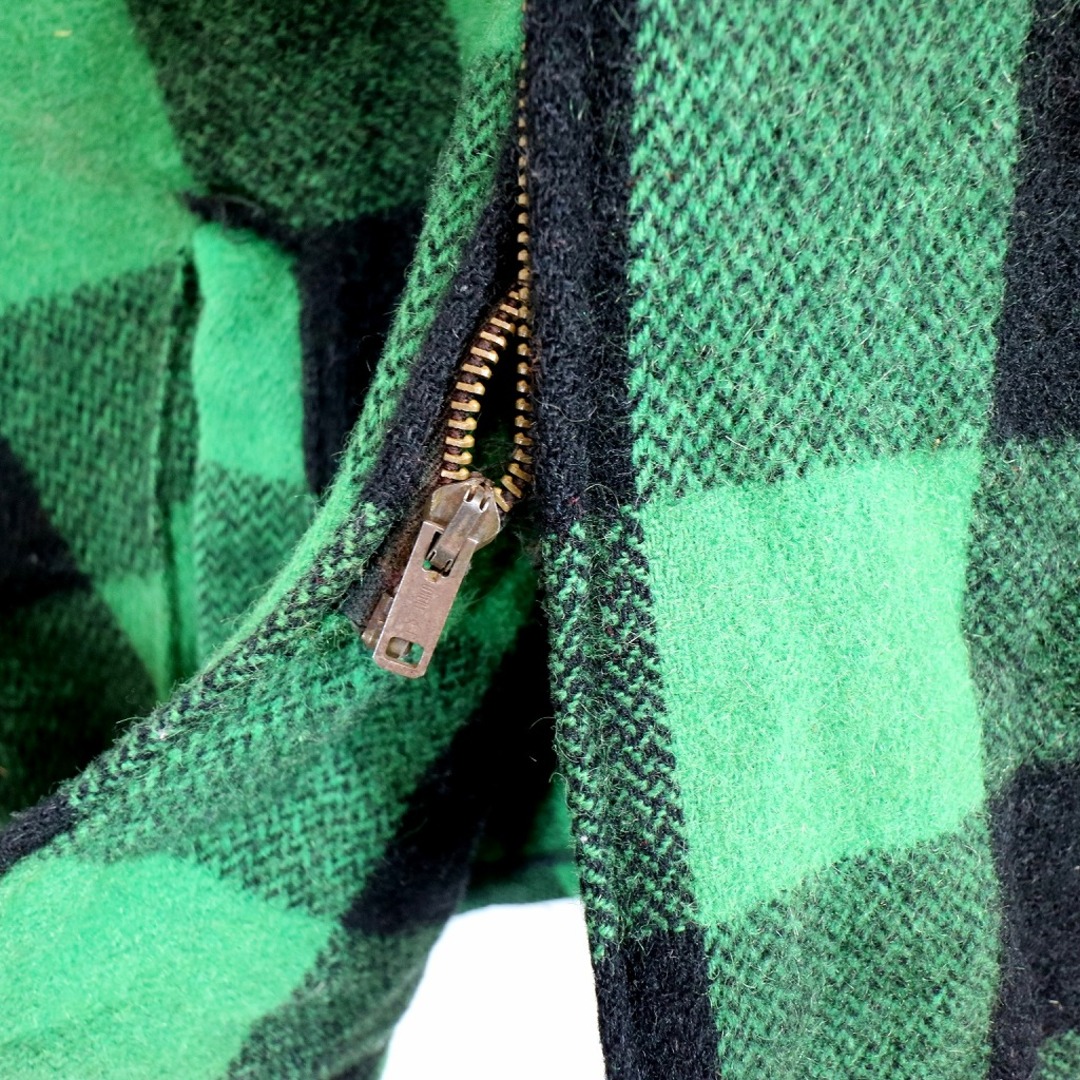 SALE/ 70年代 Melton outer wear ウール フルジップジャケット 防寒  アメカジ バッファローチェック (メンズ 2XL相当)   O0122