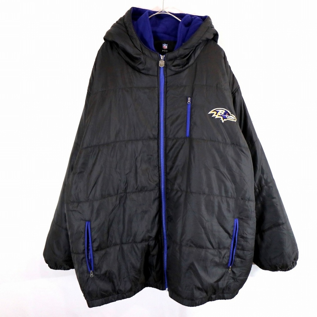 SALE/ NFL ボルティモア・レイブンズ 中綿ジャケット 防寒  大きいサイズ  アメカジ ブラック (メンズ 6XL)   O0128