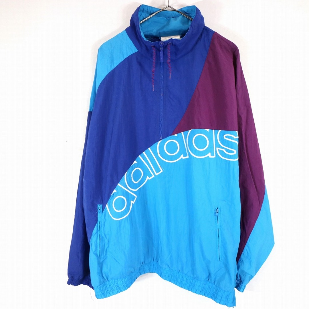 90ｓ ａｄｉｄａｓ プルオーバー ナイロンジャケット ヴィンテージ 黒赤 Ｏ