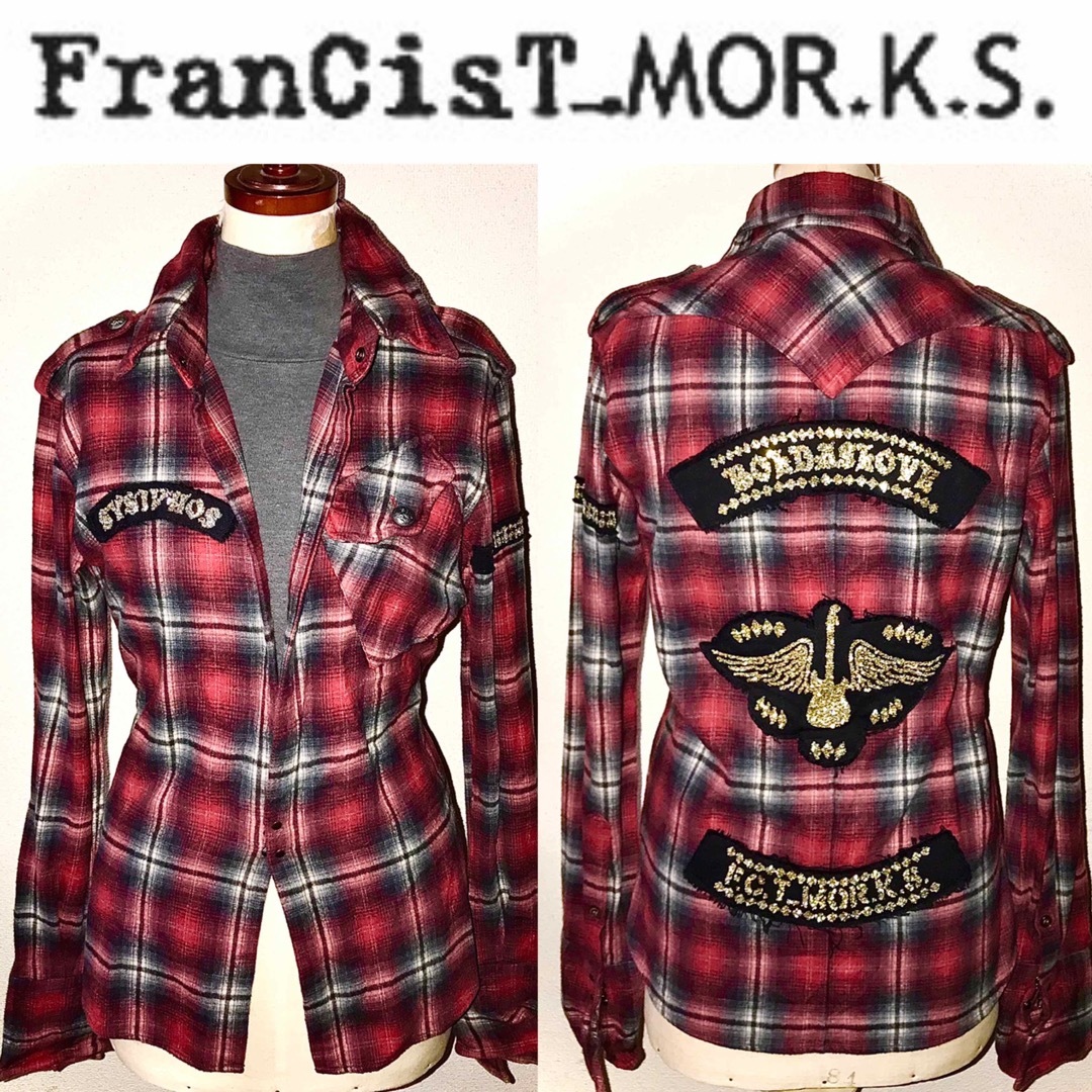 新品近い美品FranCisT_MOR.K.S.送料込スワロ希少高額ギター翼シャツ
