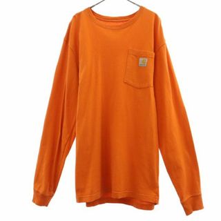 カーハート(carhartt)のカーハート ワッペン 長袖 Tシャツ S オレンジ carhartt ポケット付き ロゴ メンズ 【中古】  【230913】(Tシャツ/カットソー(半袖/袖なし))