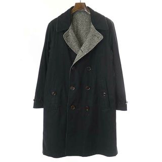 バーバリー(BURBERRY)のBURBERRY バーバリー 17AW ウールネップ リバーシブルトレンチコート ブラック×グレー 44(トレンチコート)