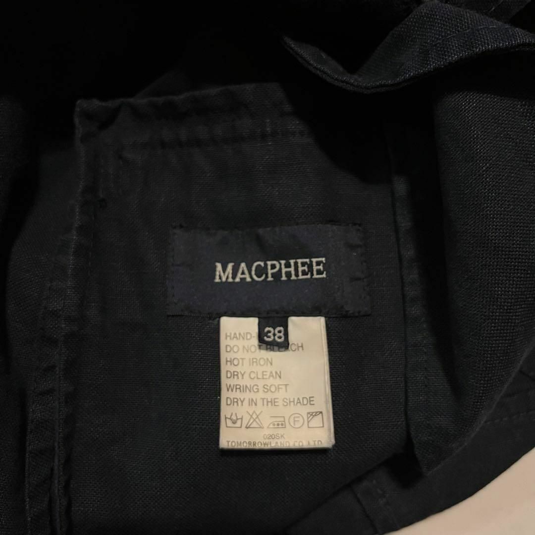 MACPHEE ネイビージャケット　サファリジャケット　リネン　ネイビー　38