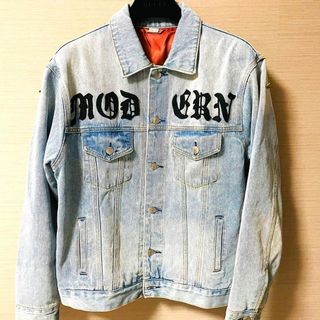 Gucci - GUCCI グッチ デニムジャケット フラワー刺繍英字バック