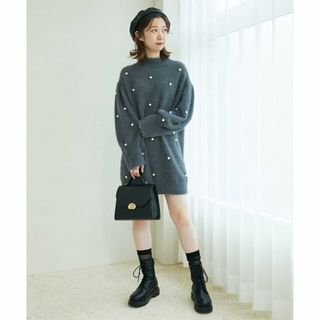 マジェスティックレゴン(MAJESTIC LEGON)の【C/グレー】パールシャギーミニワンピース(ロングワンピース/マキシワンピース)