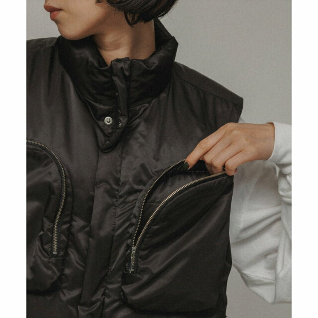 【ブラック（01）】[OUTER]WSIZE PADDED VEST UNISEX レディースのジャケット/アウター(ダウンジャケット)の商品写真