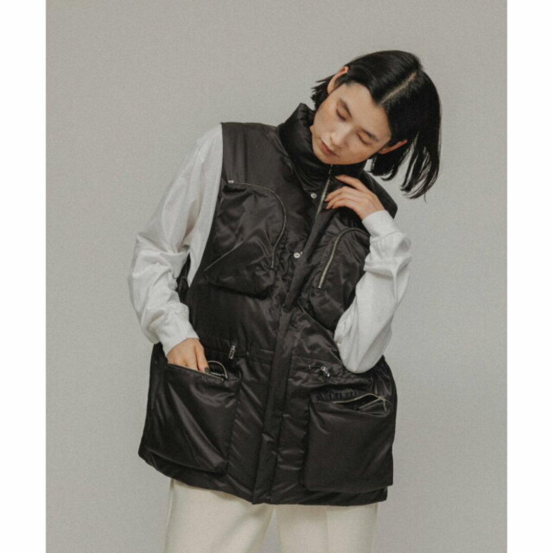 【ブラック（01）】[OUTER]WSIZE PADDED VEST UNISEX レディースのジャケット/アウター(ダウンジャケット)の商品写真