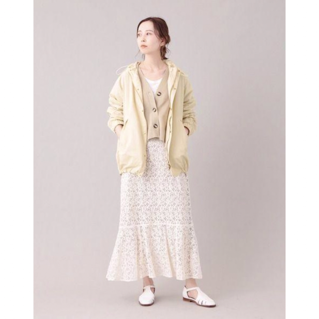 匿名発送 美品 IENA ナイロンフーデッドブルゾン ベージュ サイズフリー