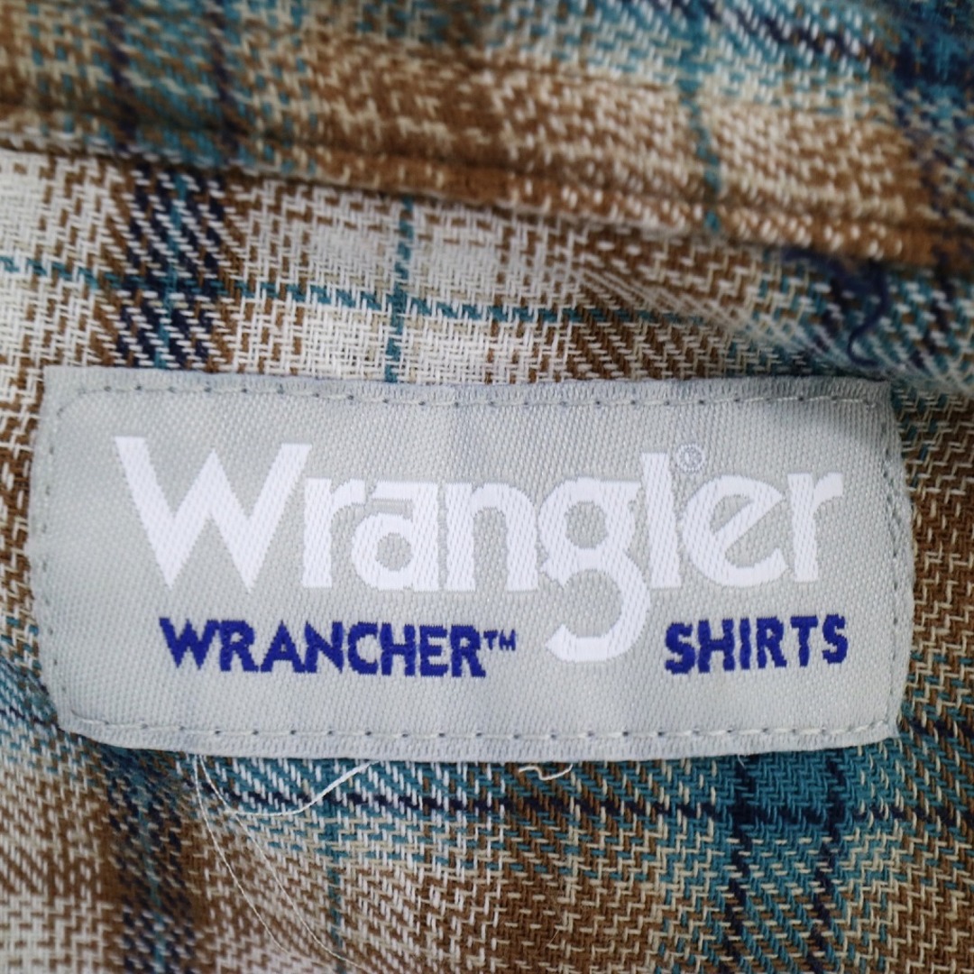 Wrangler(ラングラー)のWrangler ラングラー WRANCHER ウエスタンオンブレチェック長袖シャツ 大きいサイズ PINK FLOYD ブラウン (メンズ 2XL) 中古 古着 O0017 メンズのトップス(シャツ)の商品写真