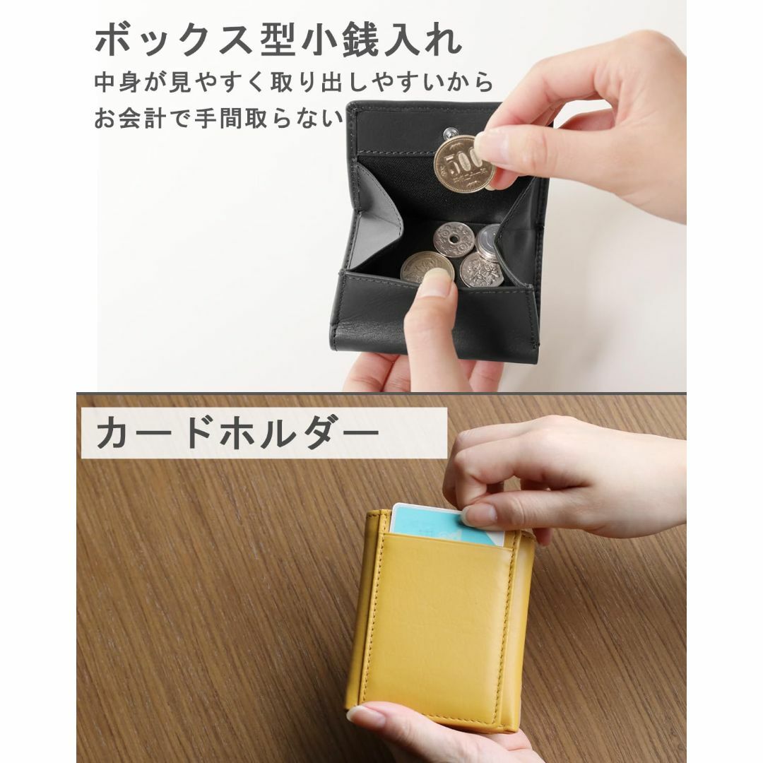 [mieno] 財布 ミニ財布 コンパクト メンズ レディース 【厳選本革×三つ