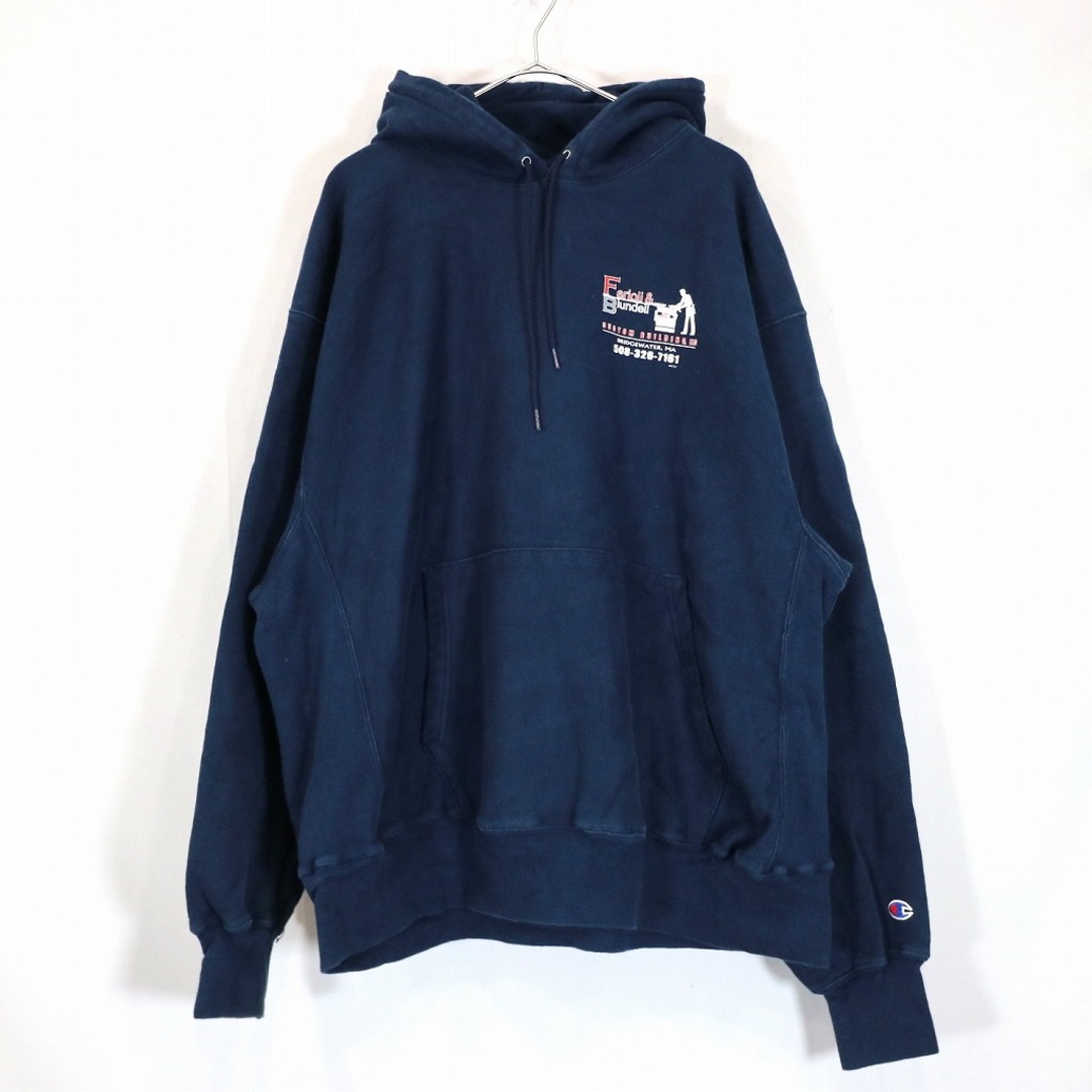 SALE/ Champion チャンピオン プレミアムリバースウィーブ パーカー 防寒 企業系 ネイビー (メンズ XL)   O0112