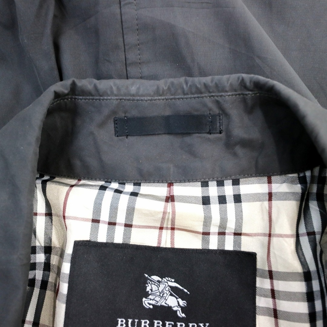 BURBERRY(バーバリー)の日本製 BURBERRY バーバリー ブラックレーベル トレンチコート 一枚袖 裏地チェック グレー (メンズ M) 中古 古着 O0098 メンズのジャケット/アウター(トレンチコート)の商品写真