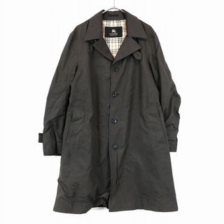 バーバリー(BURBERRY)の日本製 BURBERRY バーバリー ブラックレーベル トレンチコート 一枚袖 裏地チェック グレー (メンズ M) 中古 古着 O0098(トレンチコート)