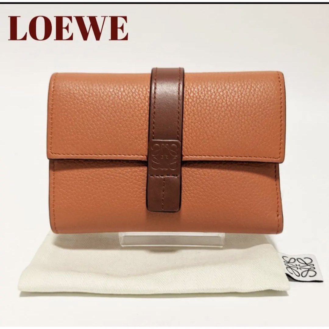 ロエベ　LOEWE スモールバーティカルウォレット　オレンジ　美品