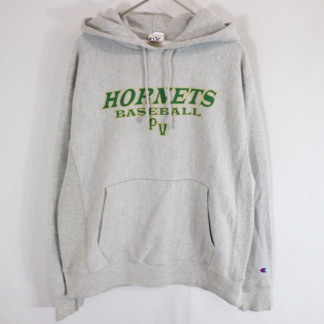 SALE/ Champion チャンピオン リバースウィーブ パーカー HORNETS BASEBALL グレー (メンズ M)   O0043