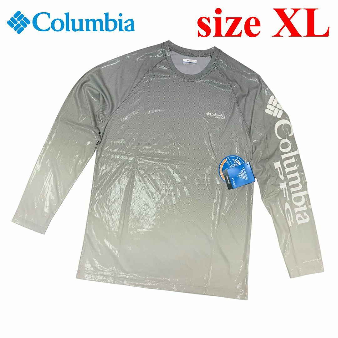 Columbia(コロンビア)の新品　XLサイズ　コロンビアPFG　ロングスリーブ　ブラック　グラデーション メンズのトップス(Tシャツ/カットソー(七分/長袖))の商品写真