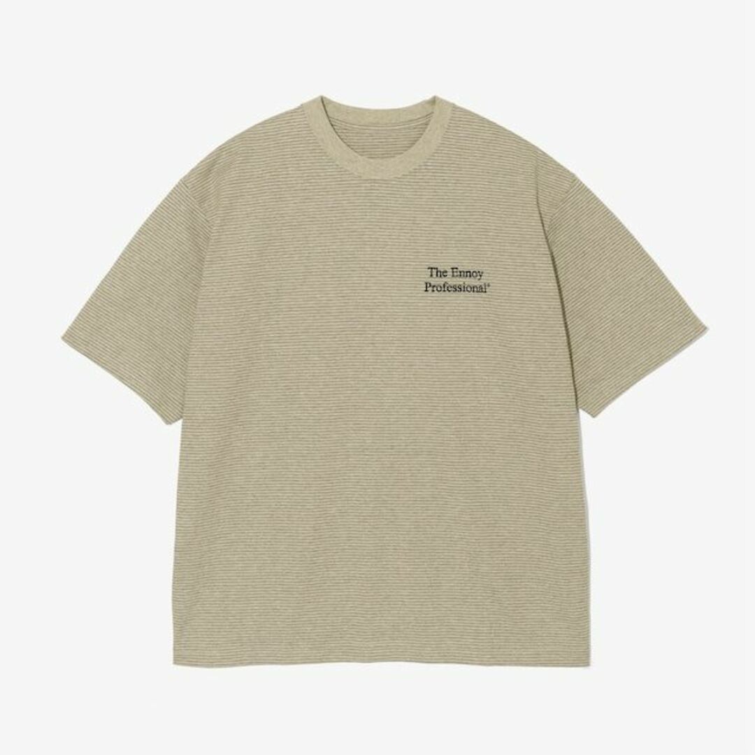 【XL】ennoy T-Shirt BEIGE × BLACK ボーダー