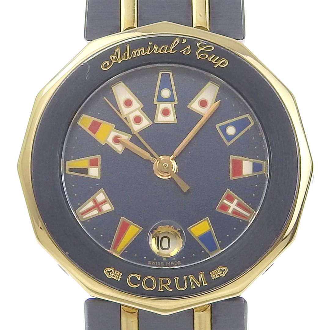 CORUM(コルム)の【CORUM】コルム アドミラルズカップ デイト 39.610.30 V050 ガンブルー×YG ネイビー クオーツ アナログ表示 レディース ネイビー文字盤 腕時計 レディースのファッション小物(腕時計)の商品写真