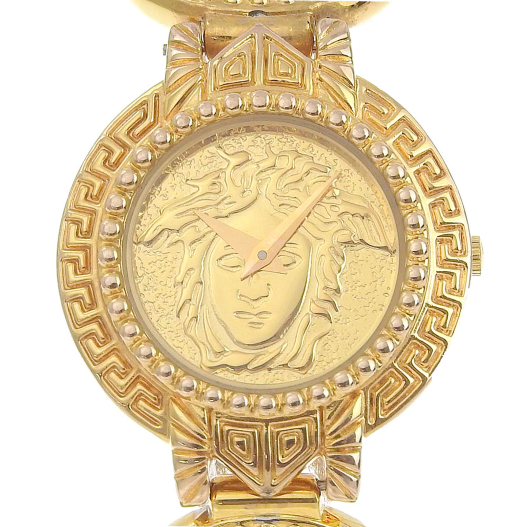 【VERSACE】ヴェルサーチ メデューサ コインウォッチ 7008012 金メッキ ゴールド クオーツ アナログ表示 レディース ゴールド文字盤 腕時計