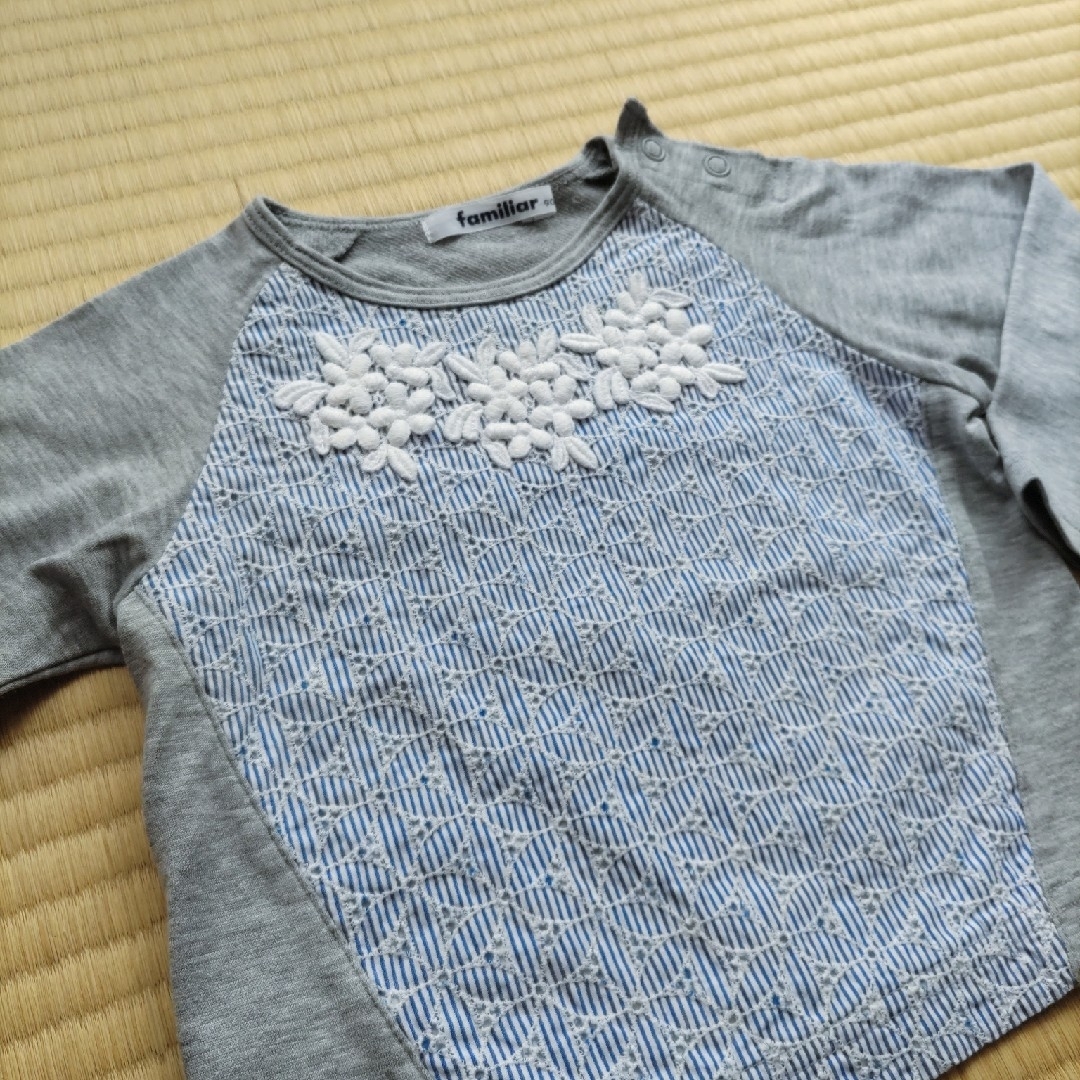 familiar(ファミリア)のfamiliar 長袖お花Tシャツ 90 キッズ/ベビー/マタニティのキッズ服女の子用(90cm~)(Tシャツ/カットソー)の商品写真