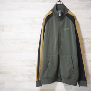 NIKE　FOOTBALL　ジャージセットアップ　ブラック　肩ライン蛍光グリーン