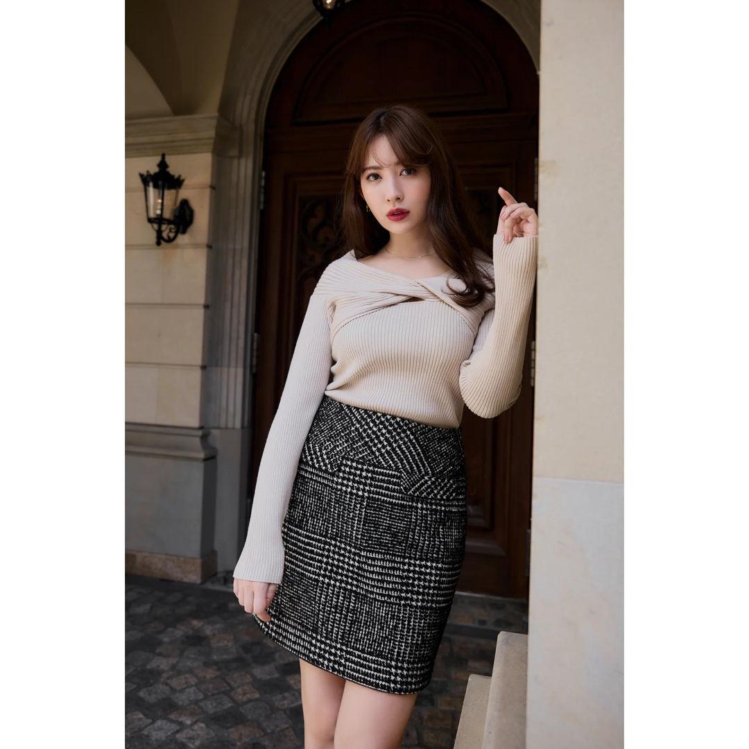 herlipto Hemingway Check Tweed Skirt