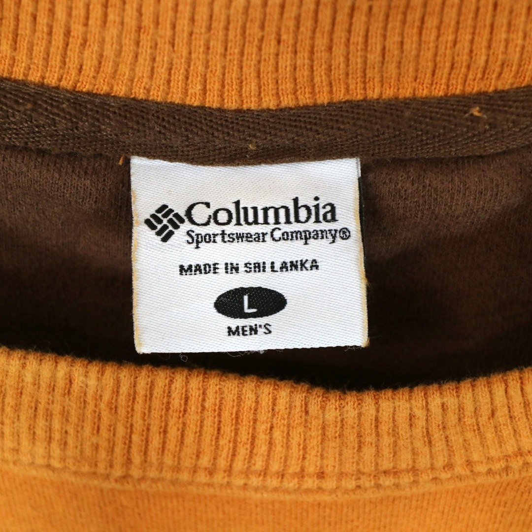 SALE/ Columbia コロンビア クルーネック スウェット 裏起毛 ワンポイントロゴ シンプル オレンジ (メンズ L) 中古 古着 O0312