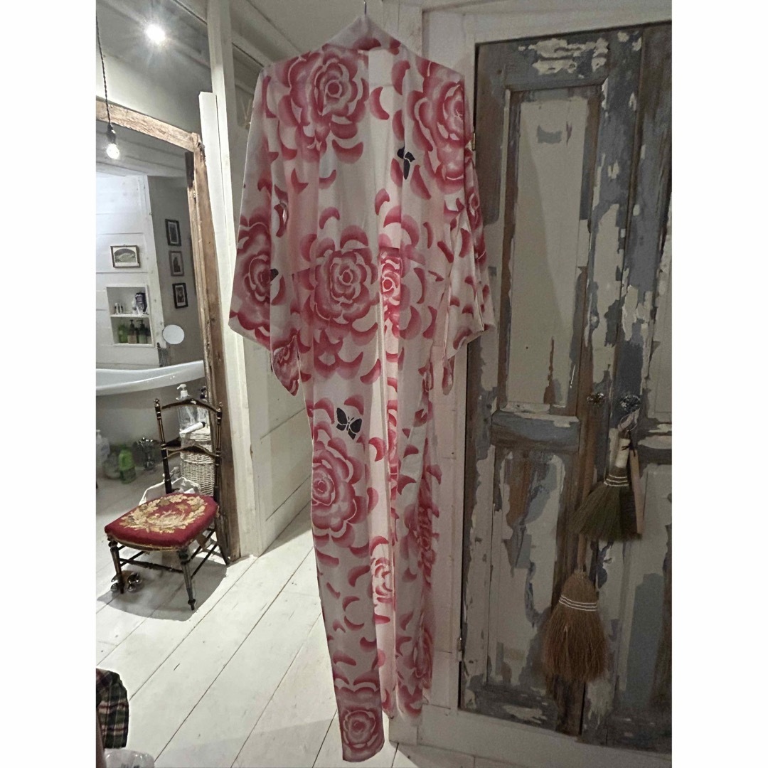 TSUMORI CHISATO(ツモリチサト)のツモリチサト浴衣ゆかた着物白ピンク花 レディースの水着/浴衣(浴衣)の商品写真
