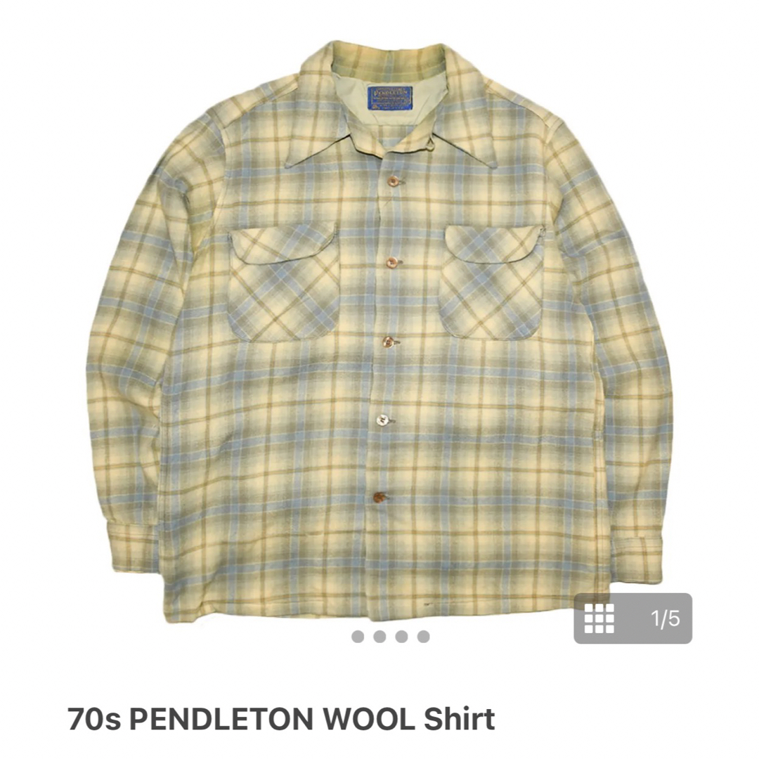 PENDLETON(ペンドルトン)のペンドルトン PENDLETON 70s チェック ウール 長袖 開襟 シャツ メンズのトップス(シャツ)の商品写真