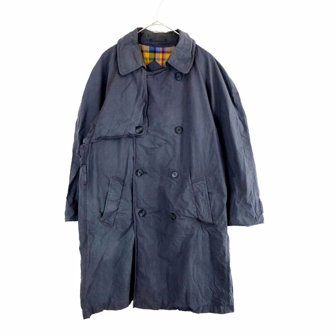 SALE/ 90年代 カナダ製 Aquascutum アクアスキュータム トレンチコート ブルー (メンズ S)   O0322