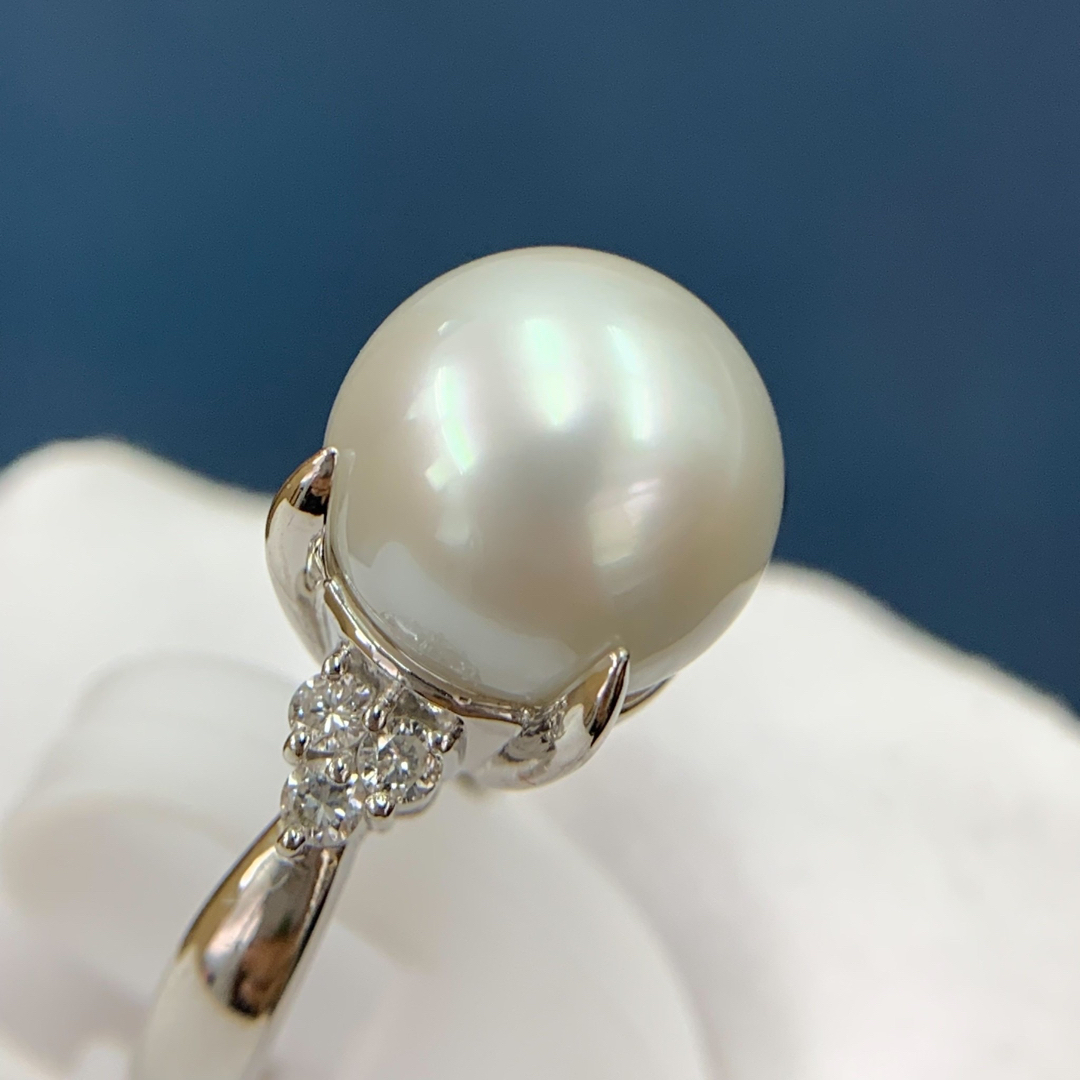 Pt900 南洋パール 約11.6mm ダイヤモンド 0.23ct リング 指輪