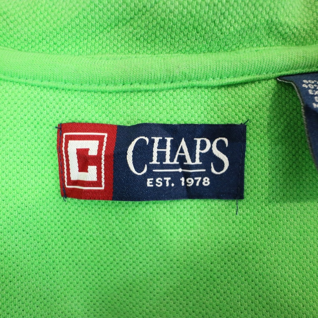 SALE/ CHAPS チャップス ワンポイントロゴ 長袖Ｔシャツ ハーフジップ ライトグリーン (メンズ L) 中古 古着 O0335