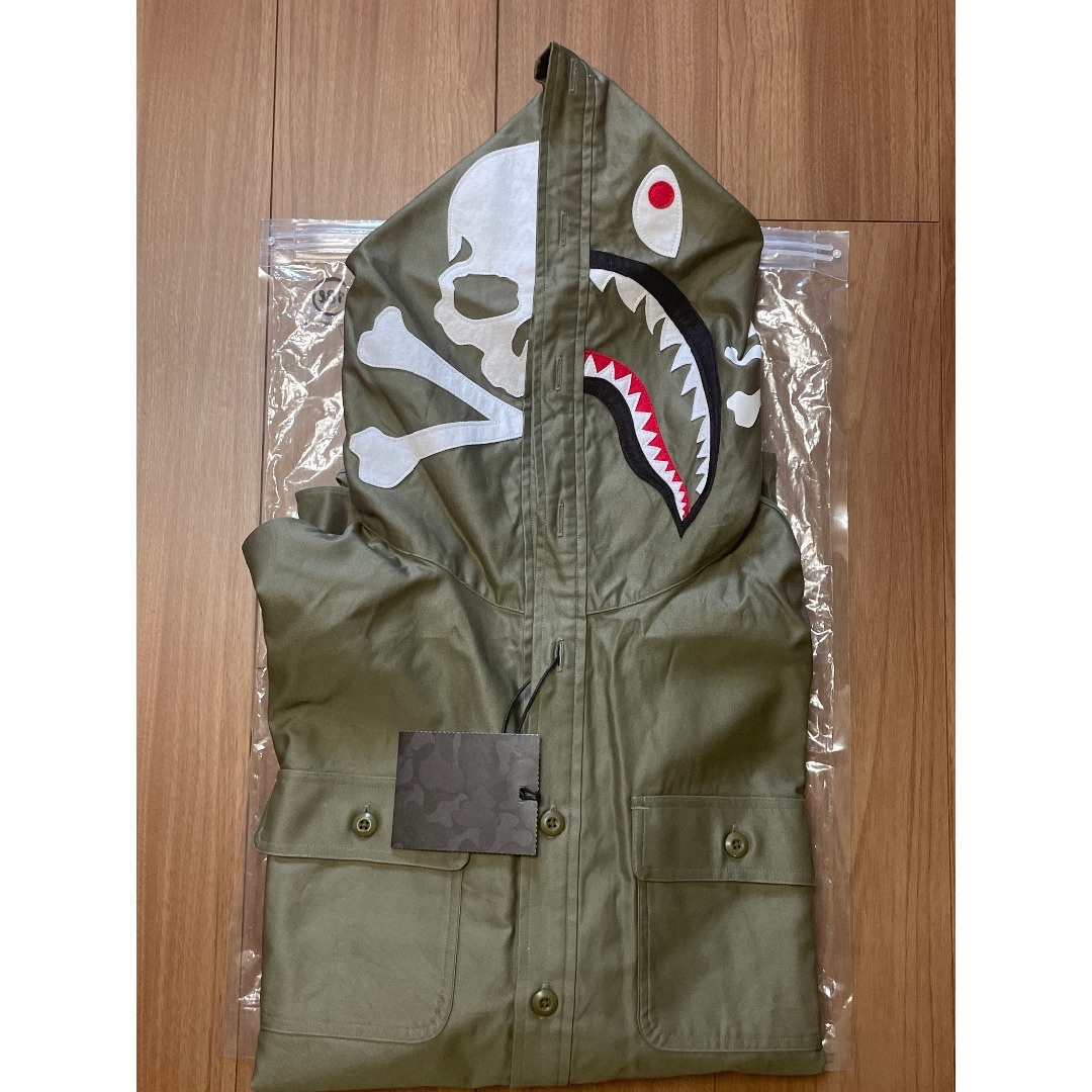 mastermind JAPAN(マスターマインドジャパン)のMASTERMIND VS BAPE HOODIE SHIRT  OLIVEDR メンズのトップス(シャツ)の商品写真