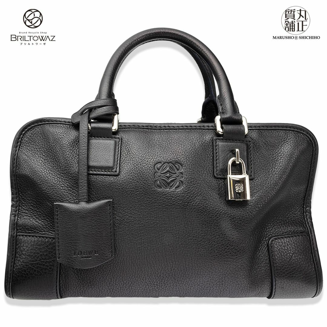 LOEWE - ロエベ アマソナ28 ハンドバッグ 黒 シルバー金具 ブラック ...