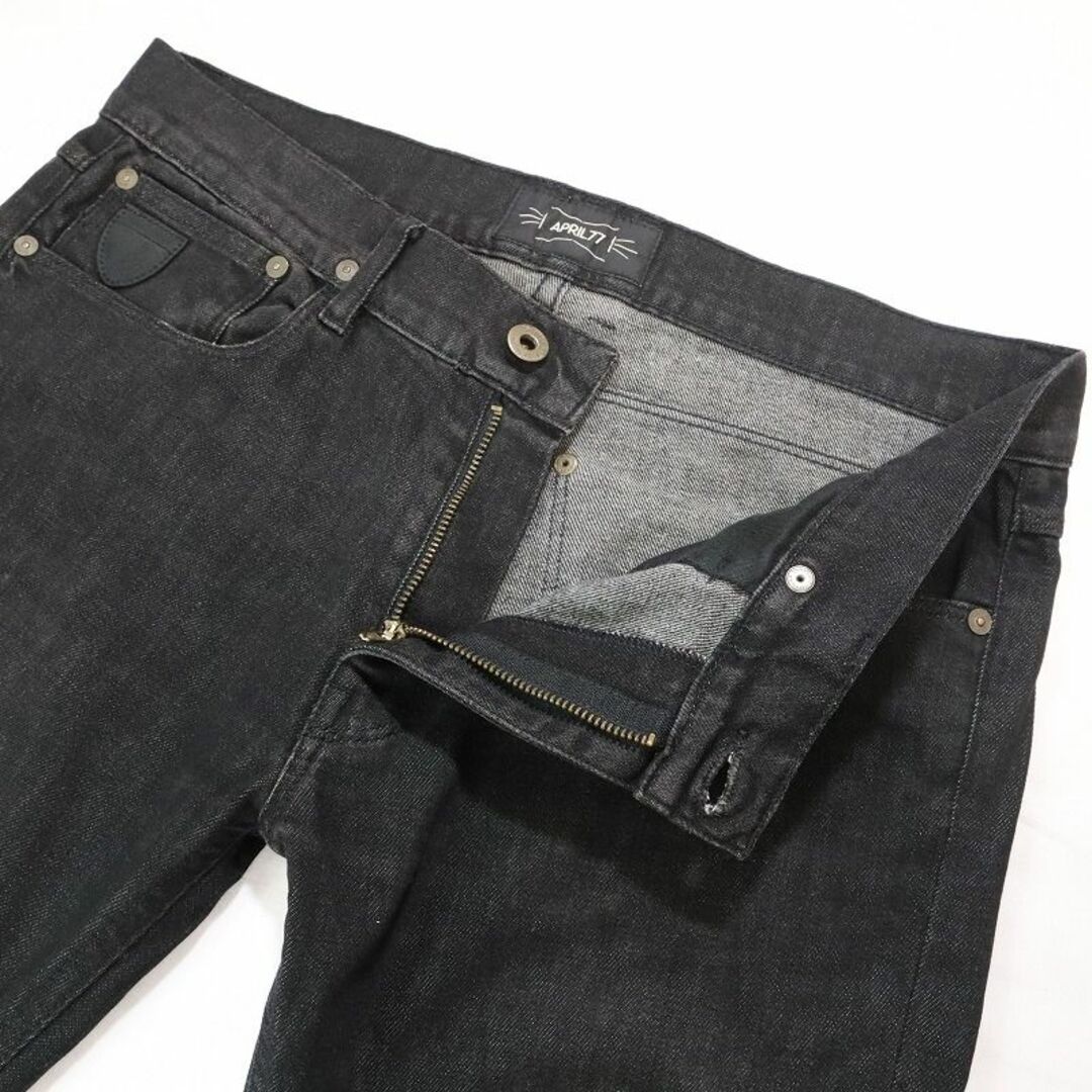 エイプリル77 JOEY ナノユニバース別注 スリムストレートジーンズ 黒W30