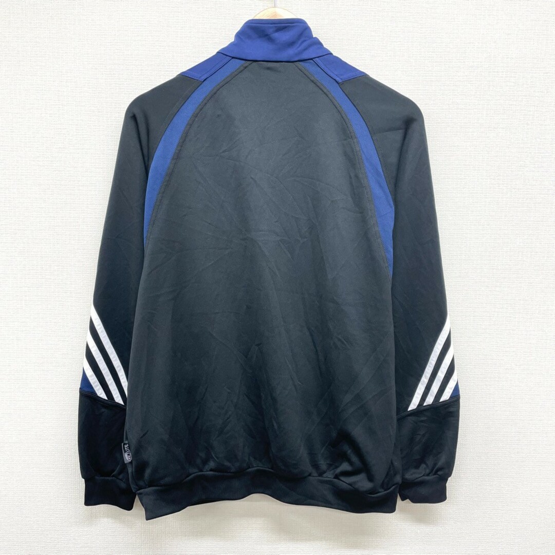 adidas(アディダス)の【中古】 アディダス adidas ジップアップ ジャージ トラックジャケット ジョグトップ メッシュ切り替え 長袖 ロゴ 刺繍 サイズ：M ネイビー×ブラック×ホワイト 古着 中古 mellow CLIMALITE あす楽対応 古着屋mellow楽天市場店 メンズのトップス(ジャージ)の商品写真