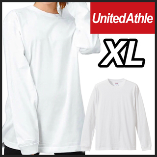 ユナイテッドアスレ(UnitedAthle)の新品未使用 ユナイテッドアスレ 無地 長袖Tシャツ ロンT 白 ホワイト XL(Tシャツ/カットソー(七分/長袖))
