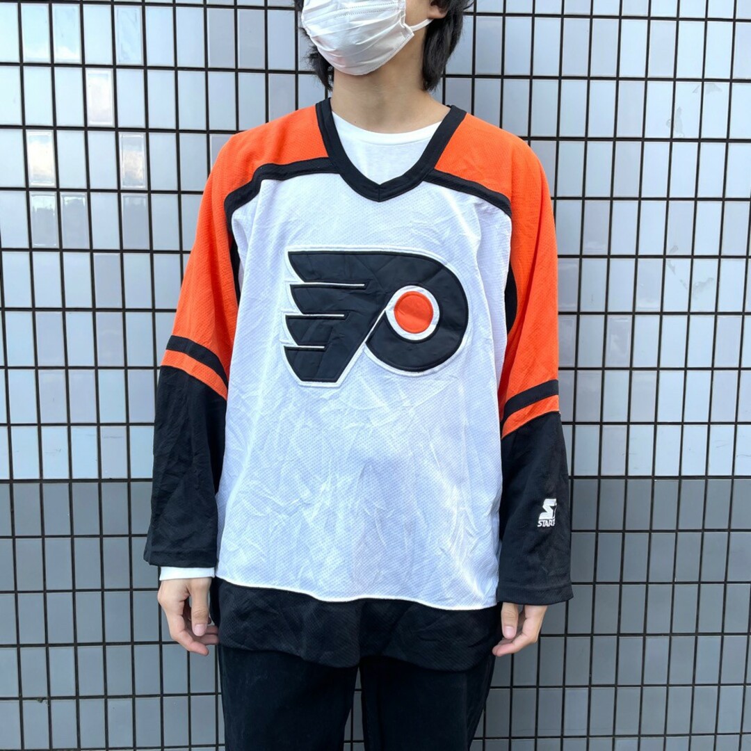 BLUELINE NHL PHILADELPHIA FLYERS フィラデルフィアフライヤーズ Vネック ウォームアッププルオーバー メンズXL /eaa318888